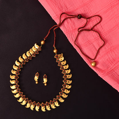 Golden Leaf Terracotta Jewellery Set