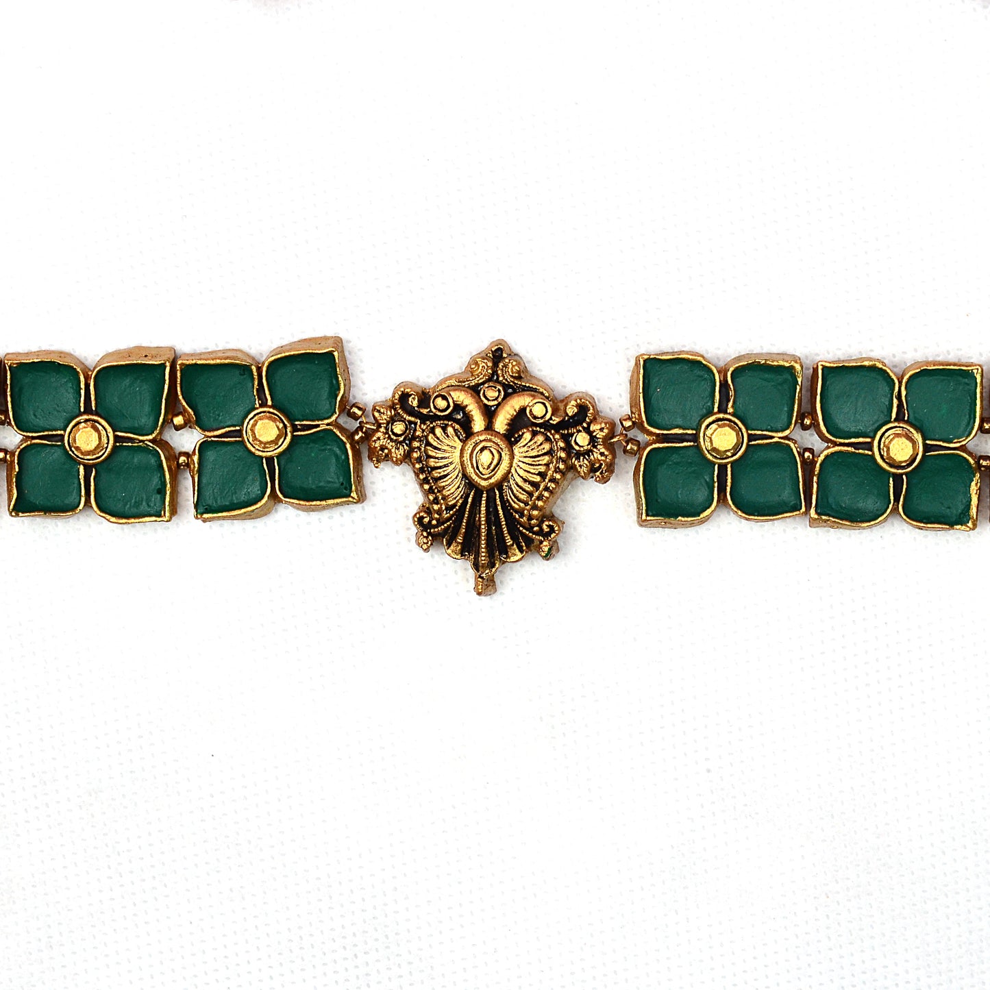Green Floral Terracotta Jewellery