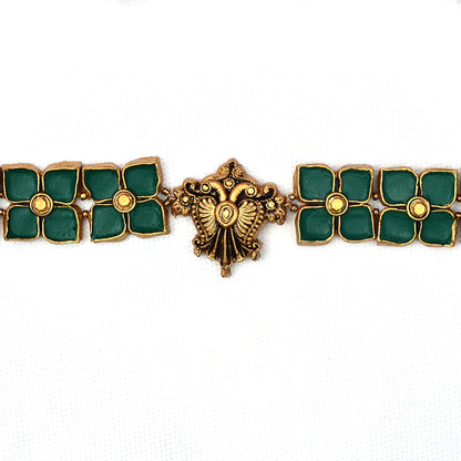 Green Floral Terracotta Jewellery