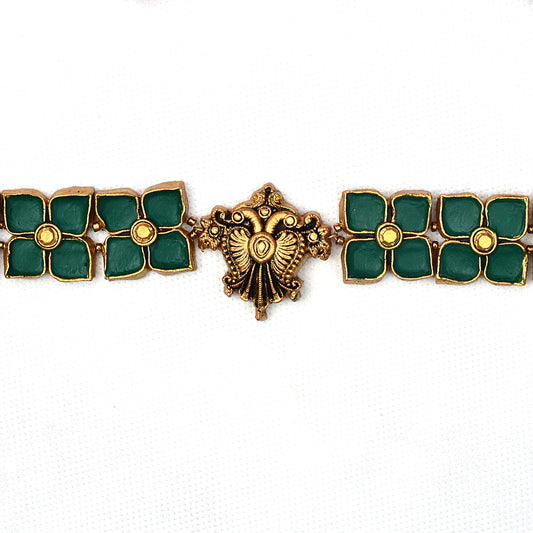 Green Floral Terracotta Jewellery
