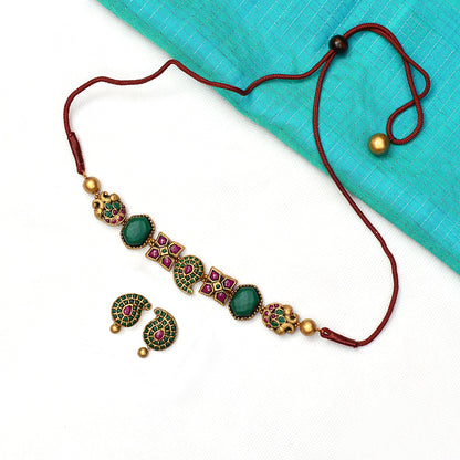 Gem-Studded Floral Terracotta Jewellery