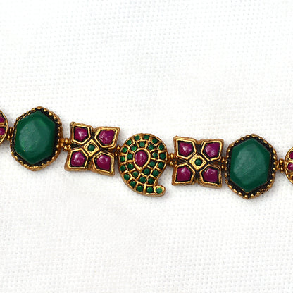 Gem-Studded Floral Terracotta Jewellery