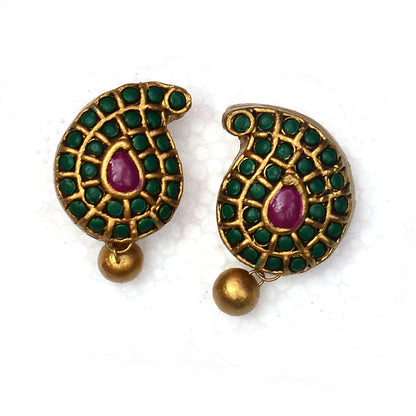Gem-Studded Floral Terracotta Jewellery