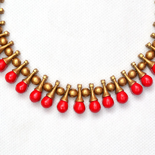 Vibrant Red Bead Terracotta Jewellery
