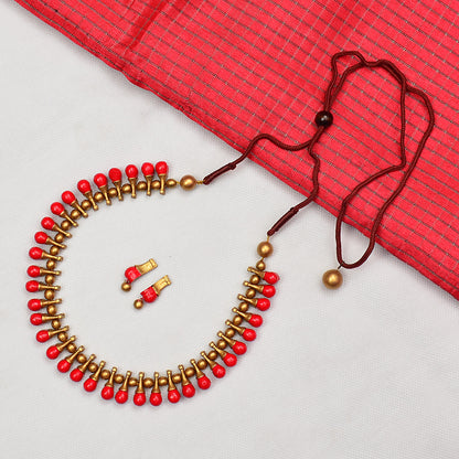 Vibrant Red Bead Terracotta Jewellery