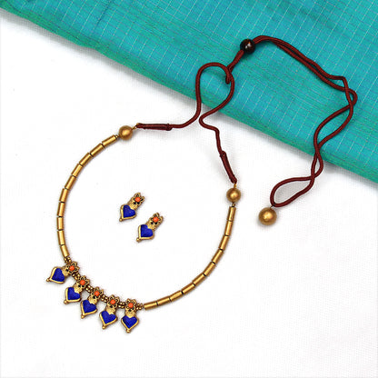 Cobalt Heart Terracotta Jewellery