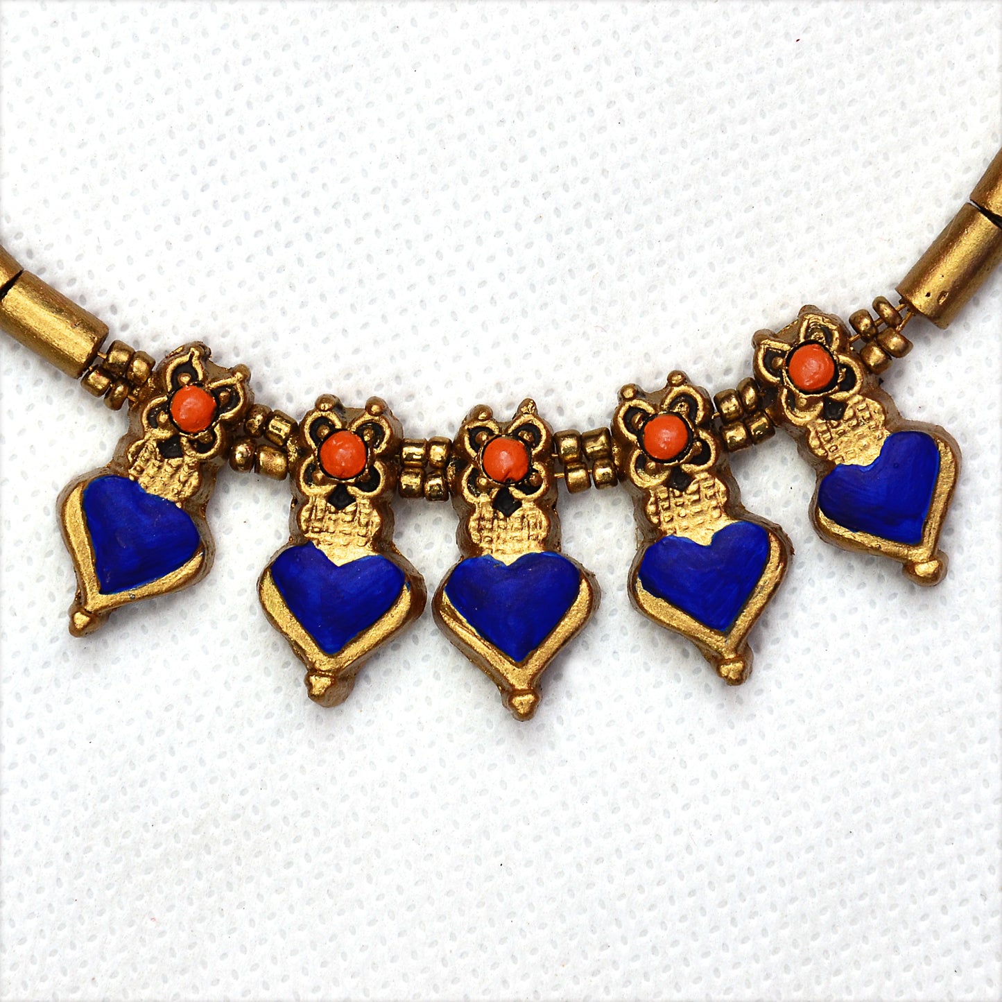 Cobalt Heart Terracotta Jewellery