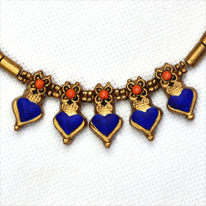 Cobalt Heart Terracotta Jewellery