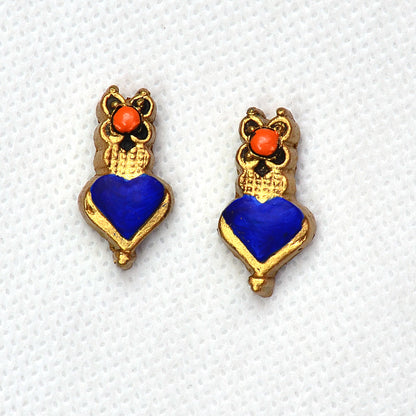 Cobalt Heart Terracotta Jewellery