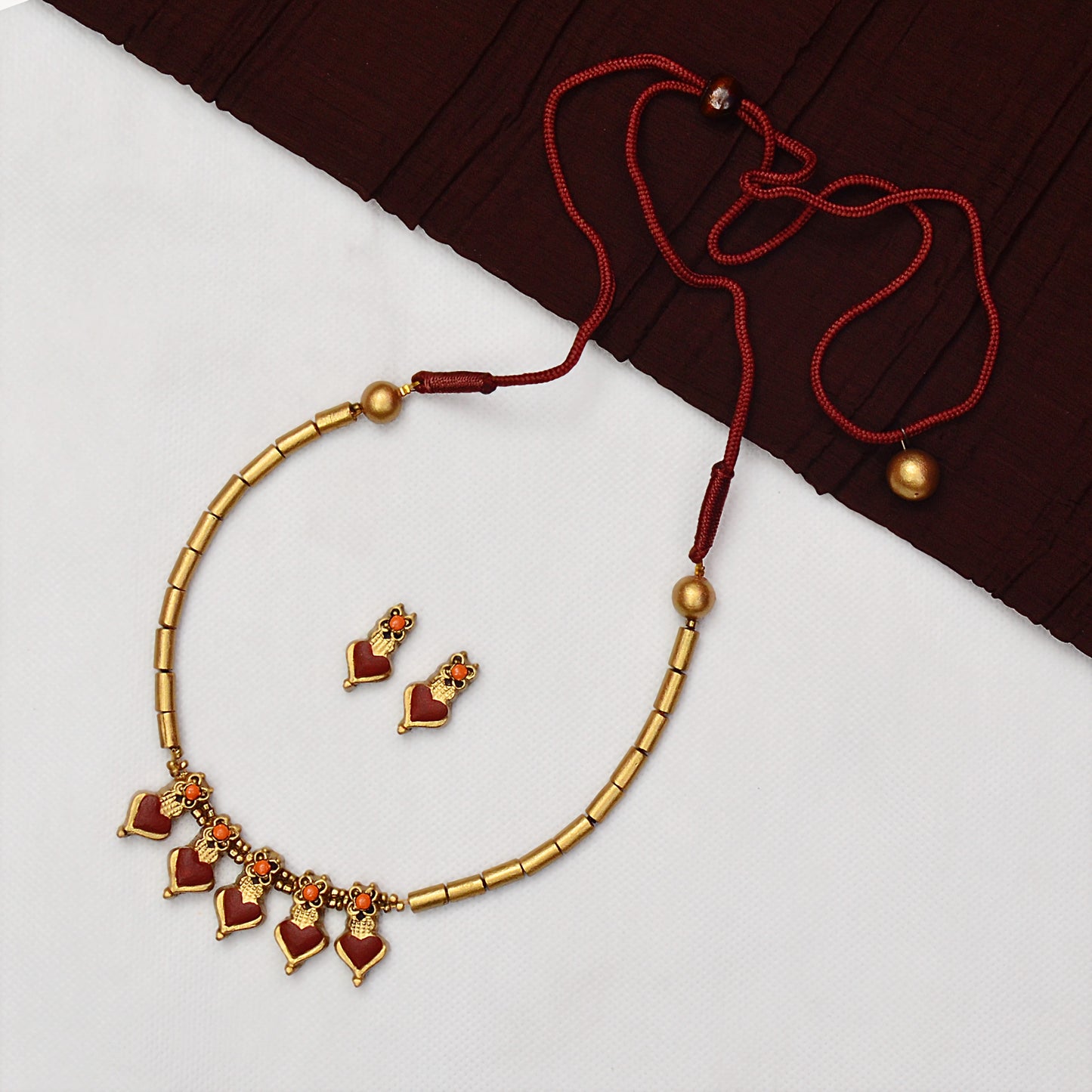 Heart Motif Terracotta Jewellery