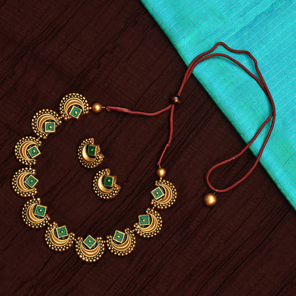 Crescent Aura Terracotta Jewellery Set