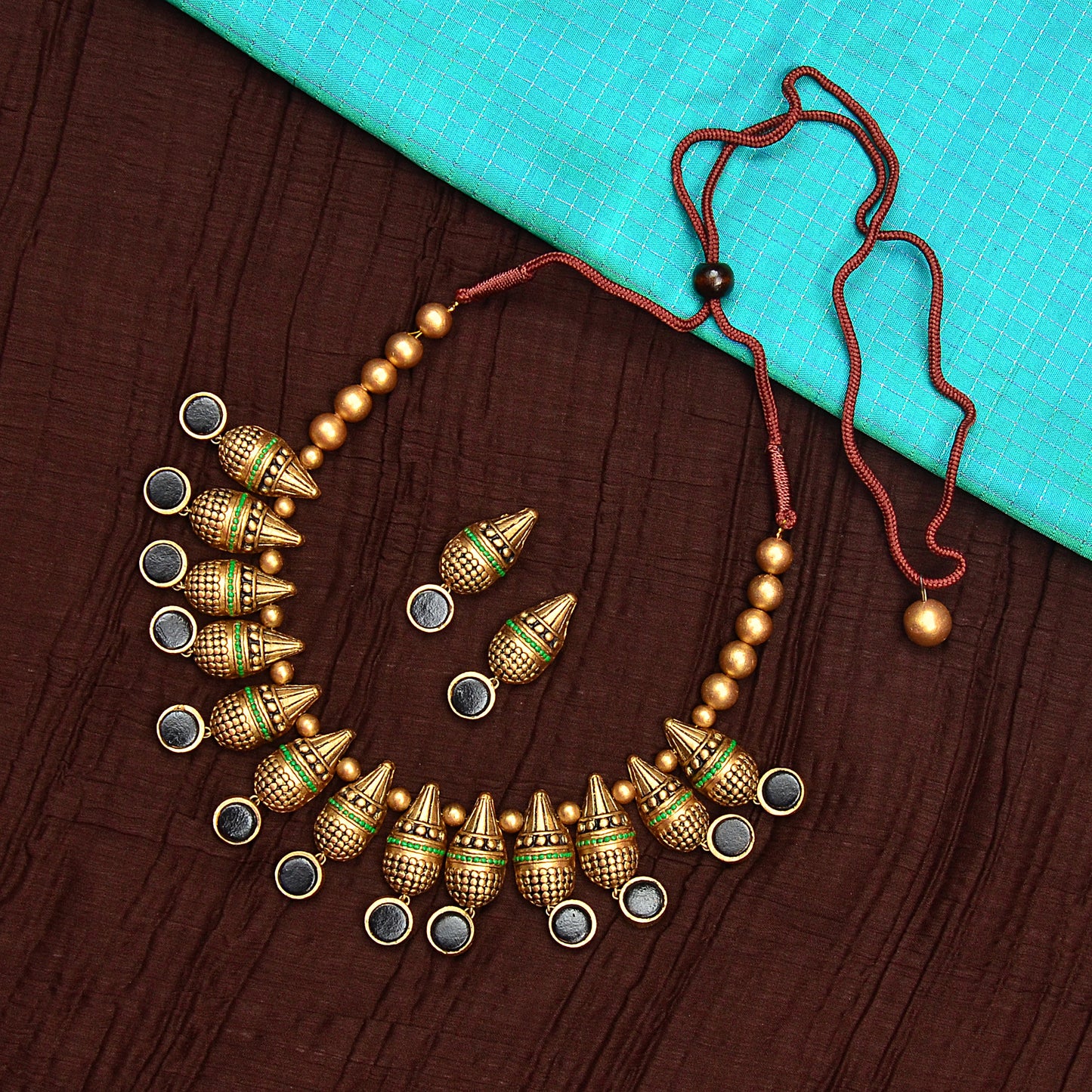 Contemporary Cone Terracotta Jewellery Set