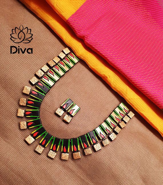 Black Fashion Geometric terracotta jewellery