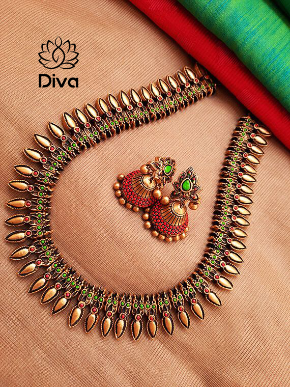 Bud haram-Peach,green terracotta Jewellery