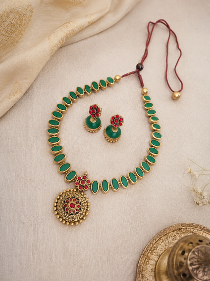Emerald Bloom Terracotta Jewellery