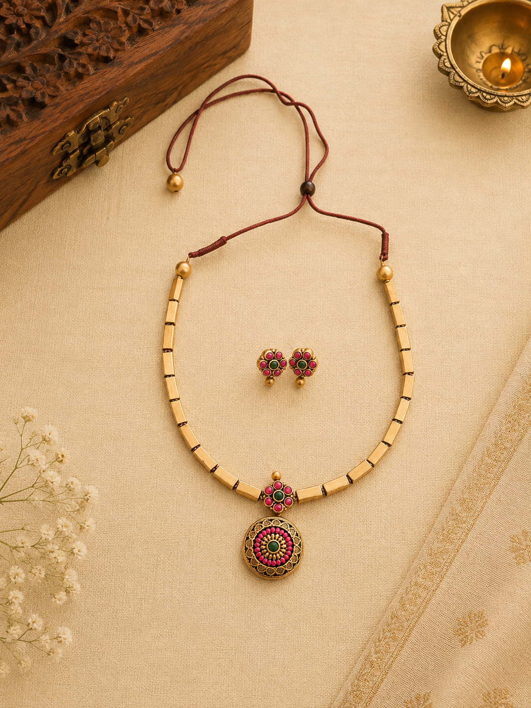 Golden Radiance Terracotta Jewellery