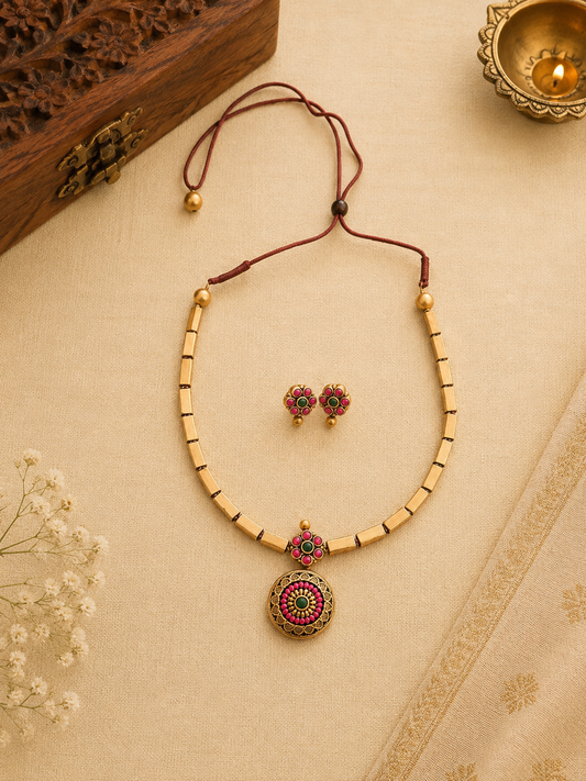 Golden Radiance Terracotta Jewellery