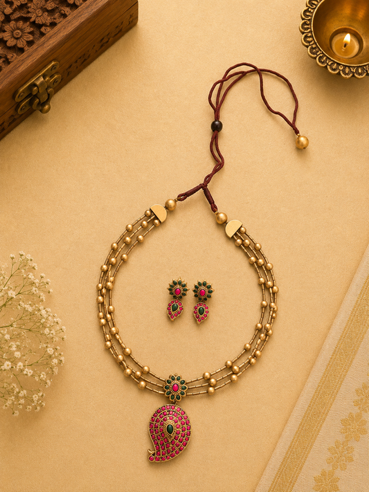 Golden Paisley Terracotta Jewellery