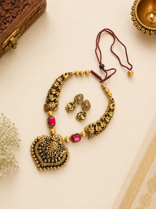 Royal Peacock Terracotta Jewellery