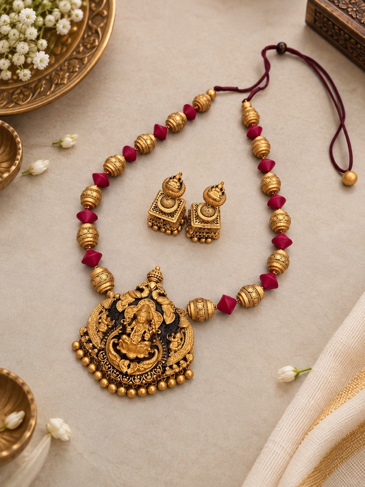 Ruby Temple Terracotta Jewellery Set