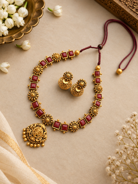 Royal Ganesha Terracotta Jewellery Set