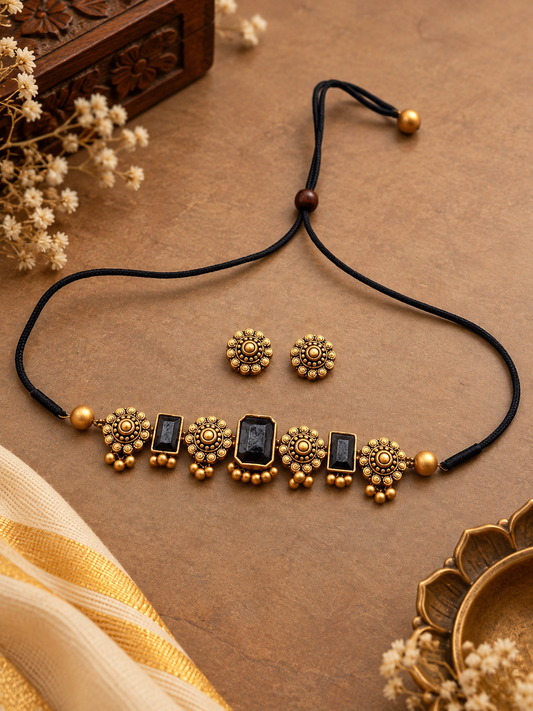 Midnight Minimalist Terracotta Jewellery Set