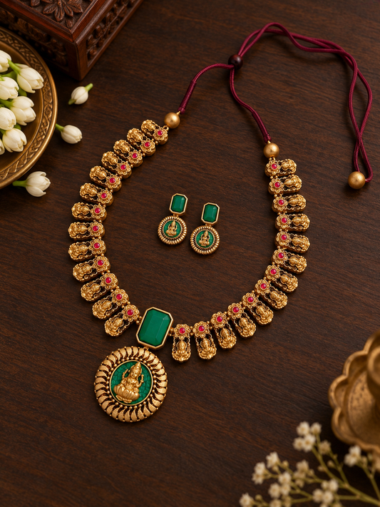 Emerald Goddess Terracotta Jewellery Set