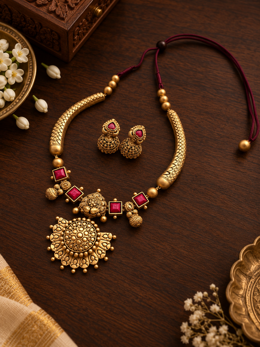 Golden Heritage Terracotta Jewellery Set