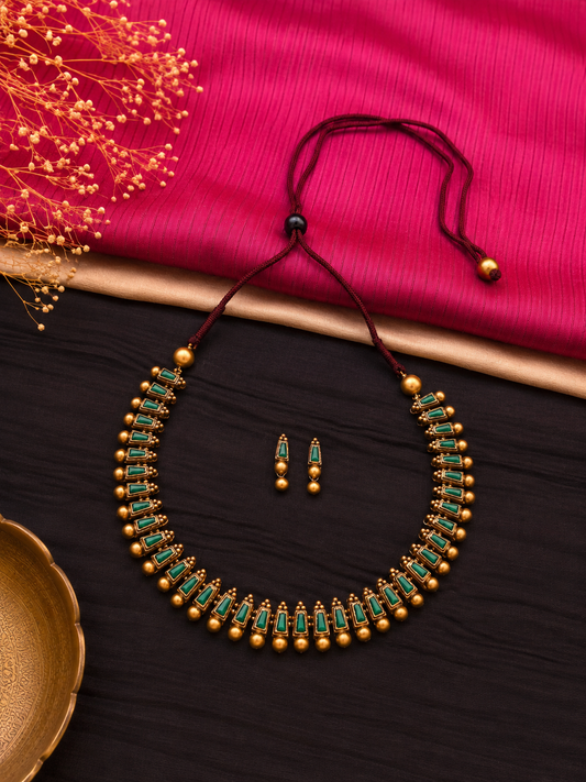 Geometric Emerald Terracotta Jewellery