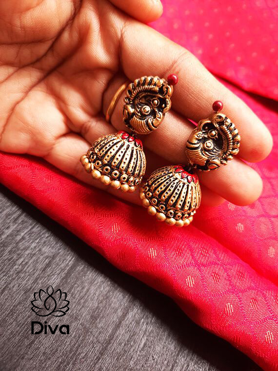 Dainty Peacock Terracotta Jewellery