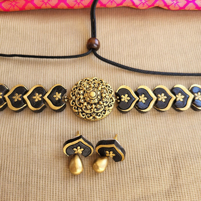 Eco-friendly handmade terracotta jewellery set India
