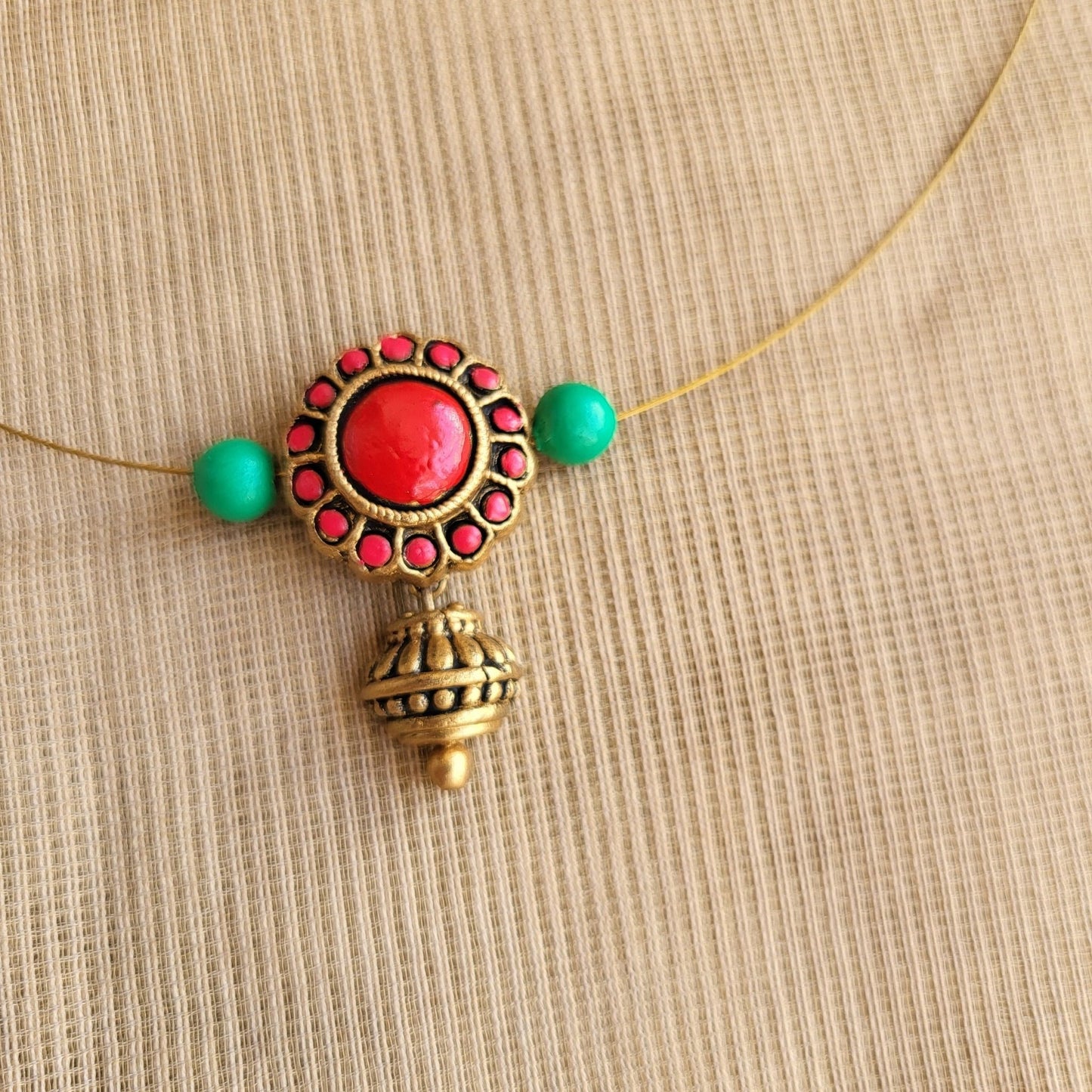 Matching terracotta stud earrings handcrafted