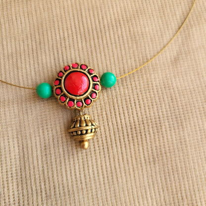 Matching terracotta stud earrings handcrafted