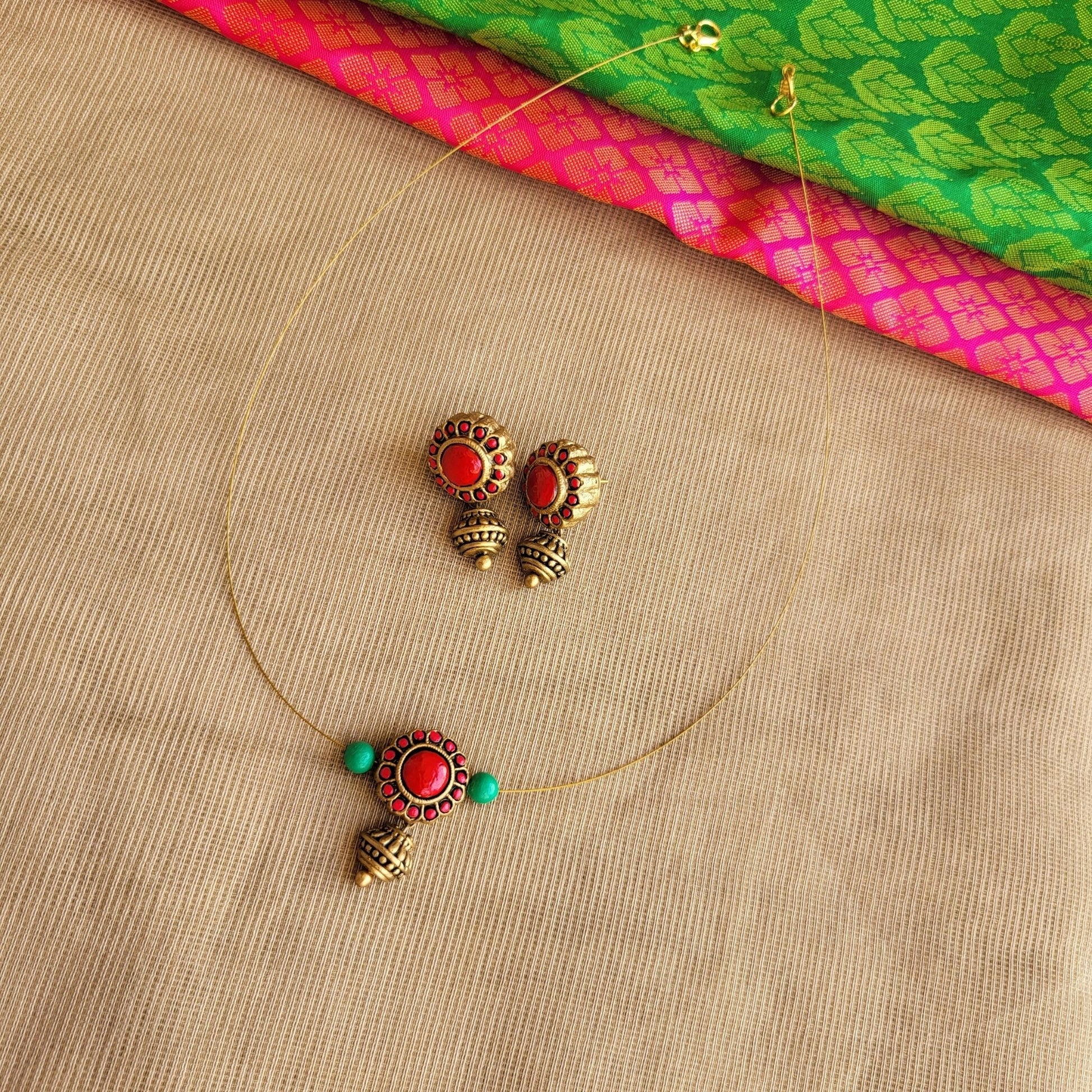 Eco-friendly handmade terracotta jewellery India