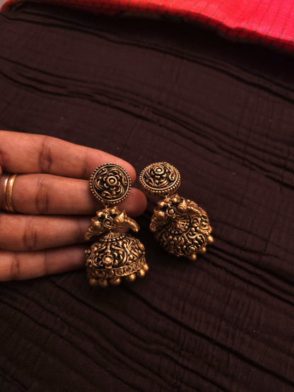 Ganesha Vinayaka Antique Gold & Tri-Color Bead Temple Terracotta Set