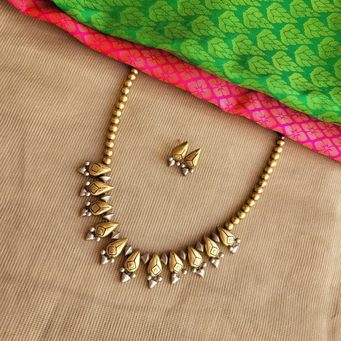 Handcrafted terracotta drop earrings