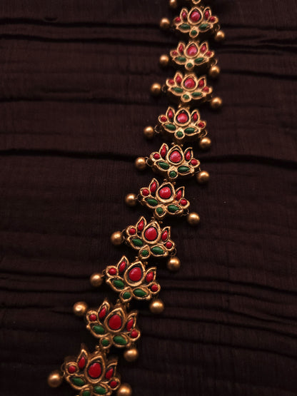 Lakshmi Kamal Antique Gold Lotus & Goddess Terracotta Temple Set