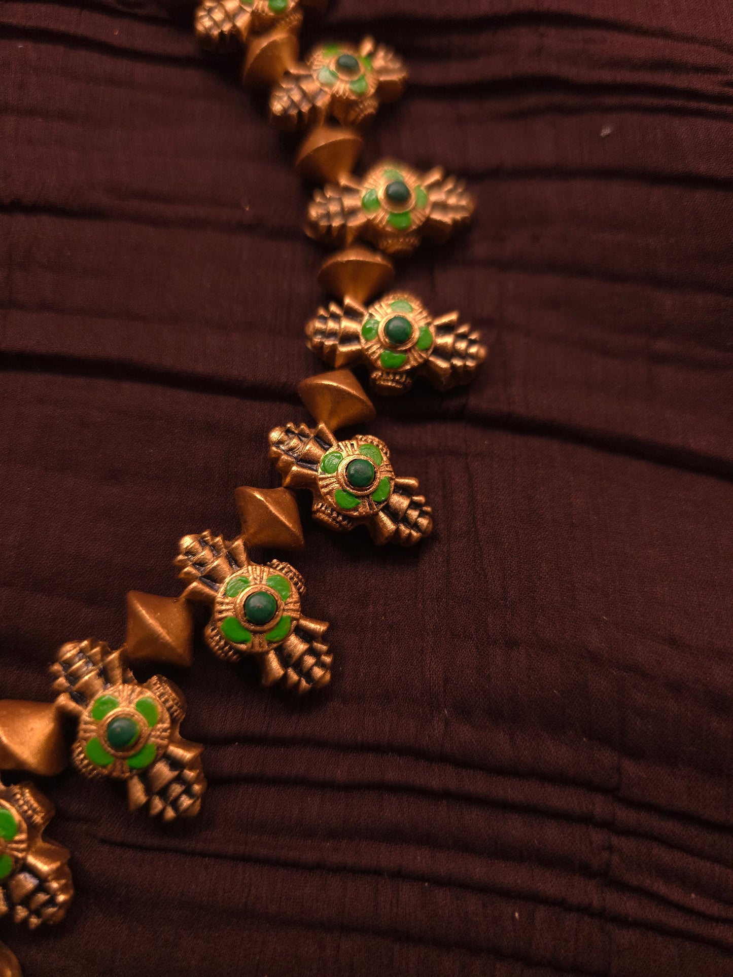 Lakshmi Vaibhav Antique Gold Lakshmi & Peacock Temple Terracotta Set