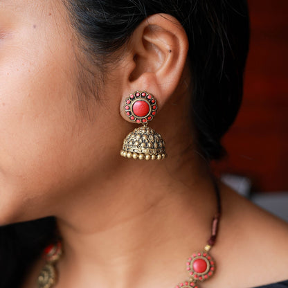 Eco-friendly handmade terracotta jewellery set India