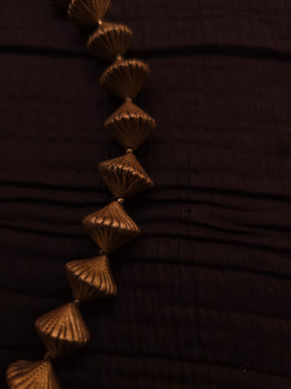 Mayura Dual-Tone Antique Gold & Oxidized Silver Peacock Terracotta Set