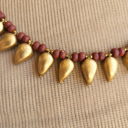 Contemporary terracotta golden drops for women