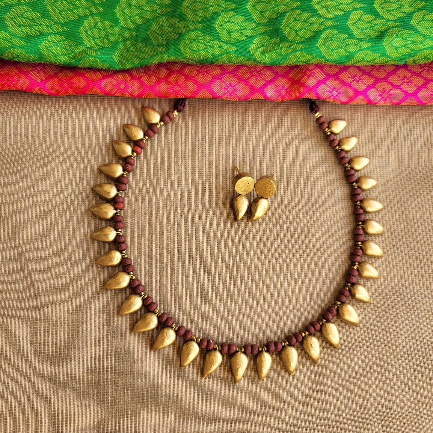 Mehraa - Golden Drops terracotta Jewellery