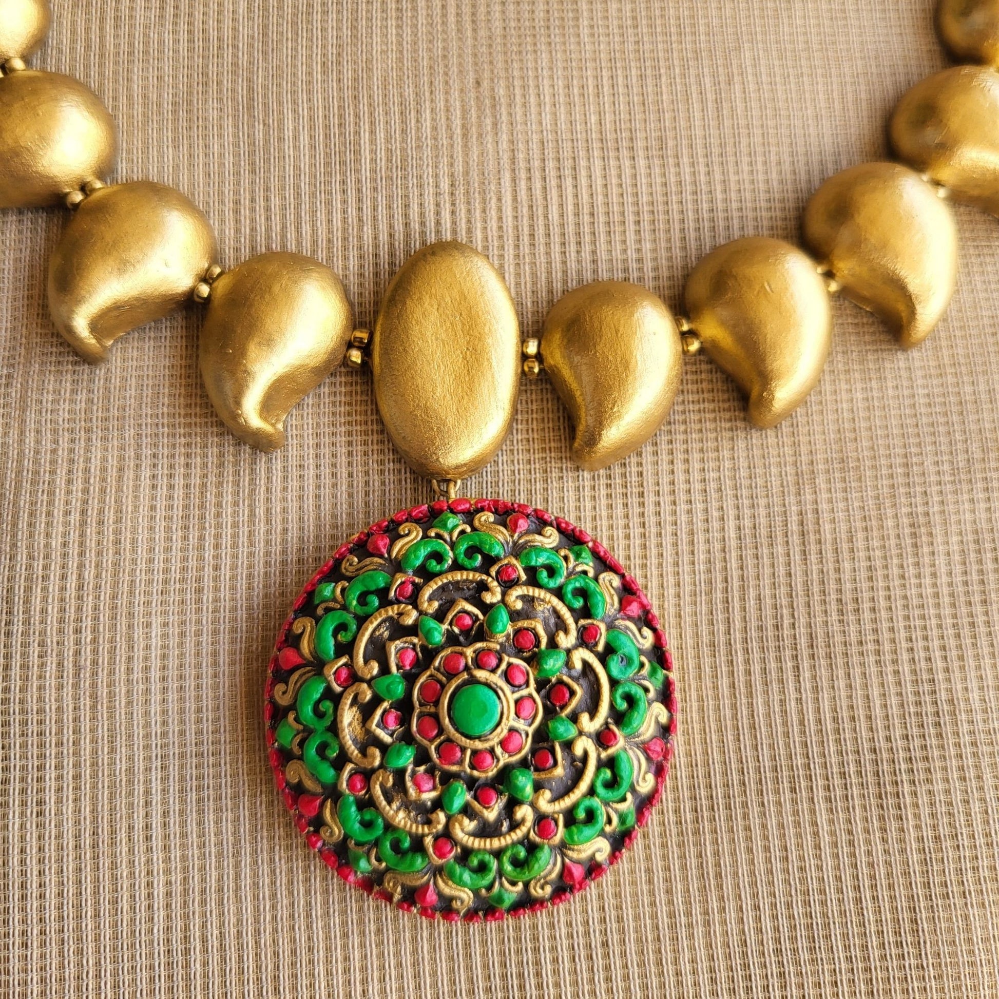 Eco-friendly handmade terracotta jewellery set India