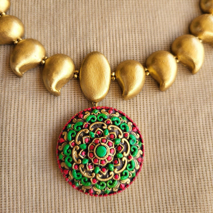Eco-friendly handmade terracotta jewellery set India