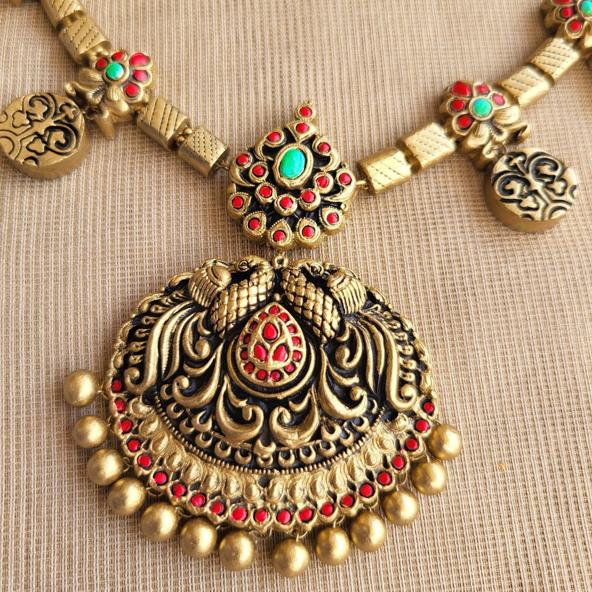 Eco-friendly handmade terracotta jewellery set India