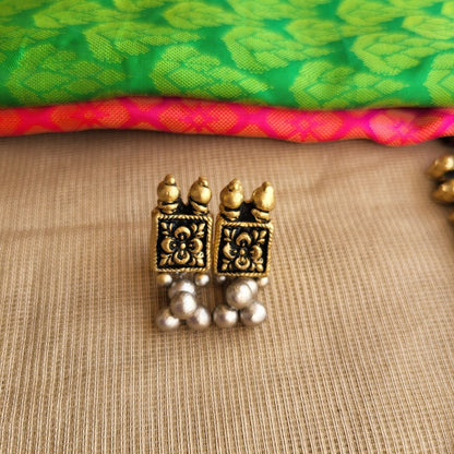 Matching terracotta stud earrings handcrafted