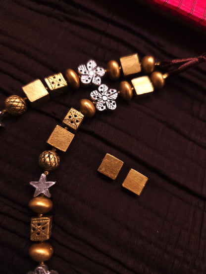 Nakshatra Taravali Dual-Tone Geometric Star Terracotta Set