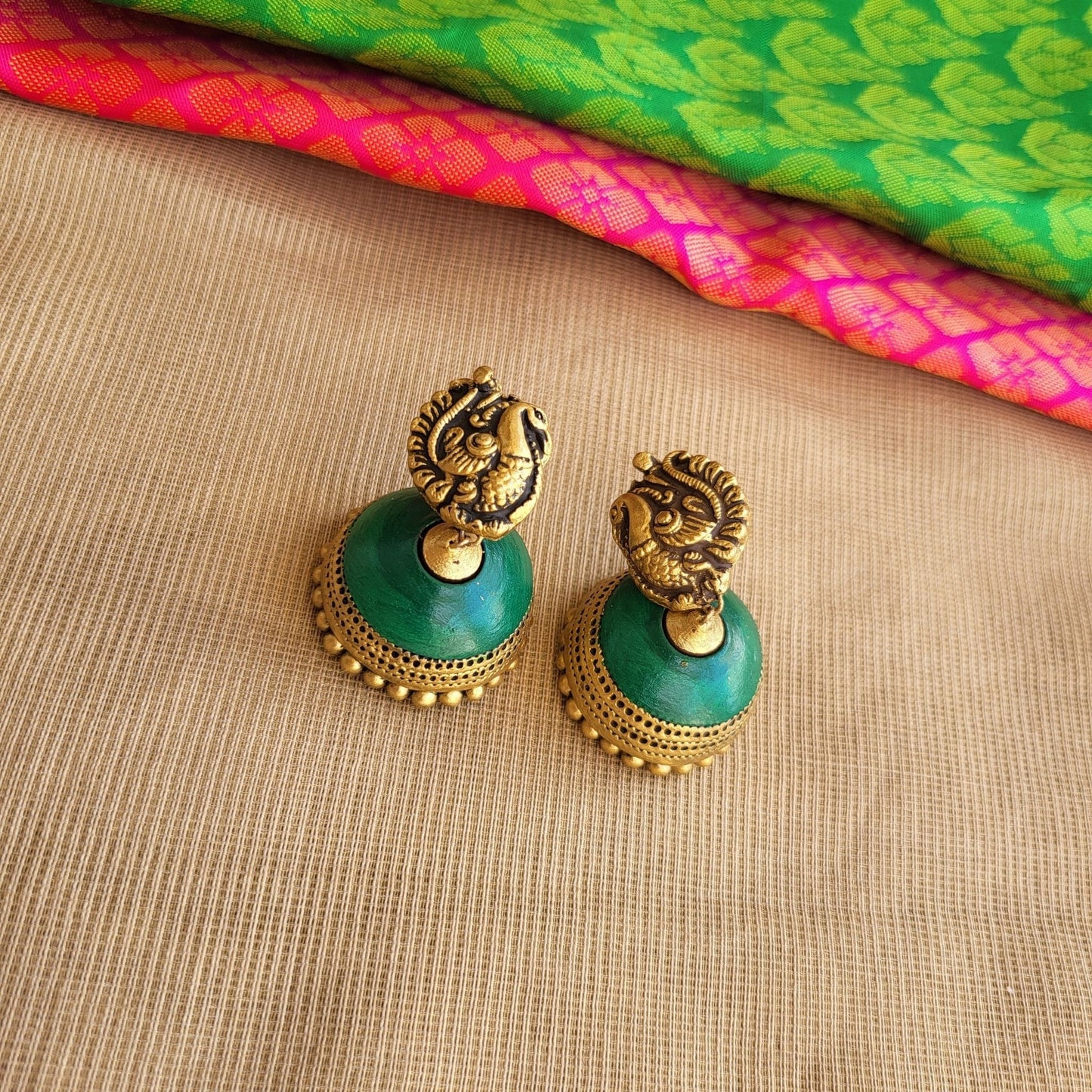 Eco-friendly handmade terracotta jewellery set India