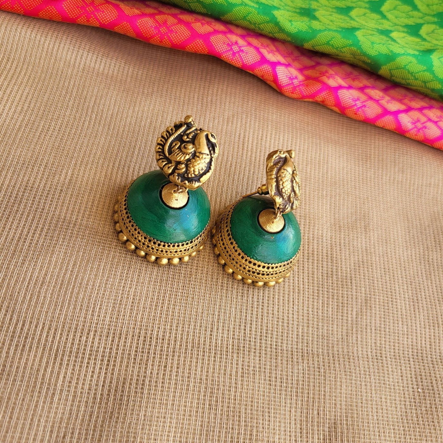 Handcrafted double-line terracotta necklace