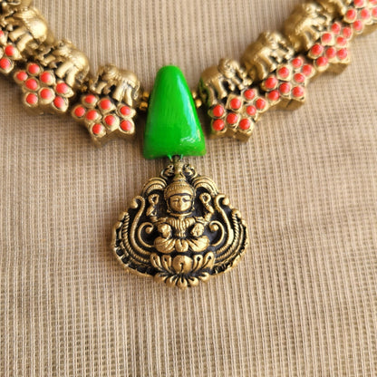 Handcrafted terracotta necklace & earrings